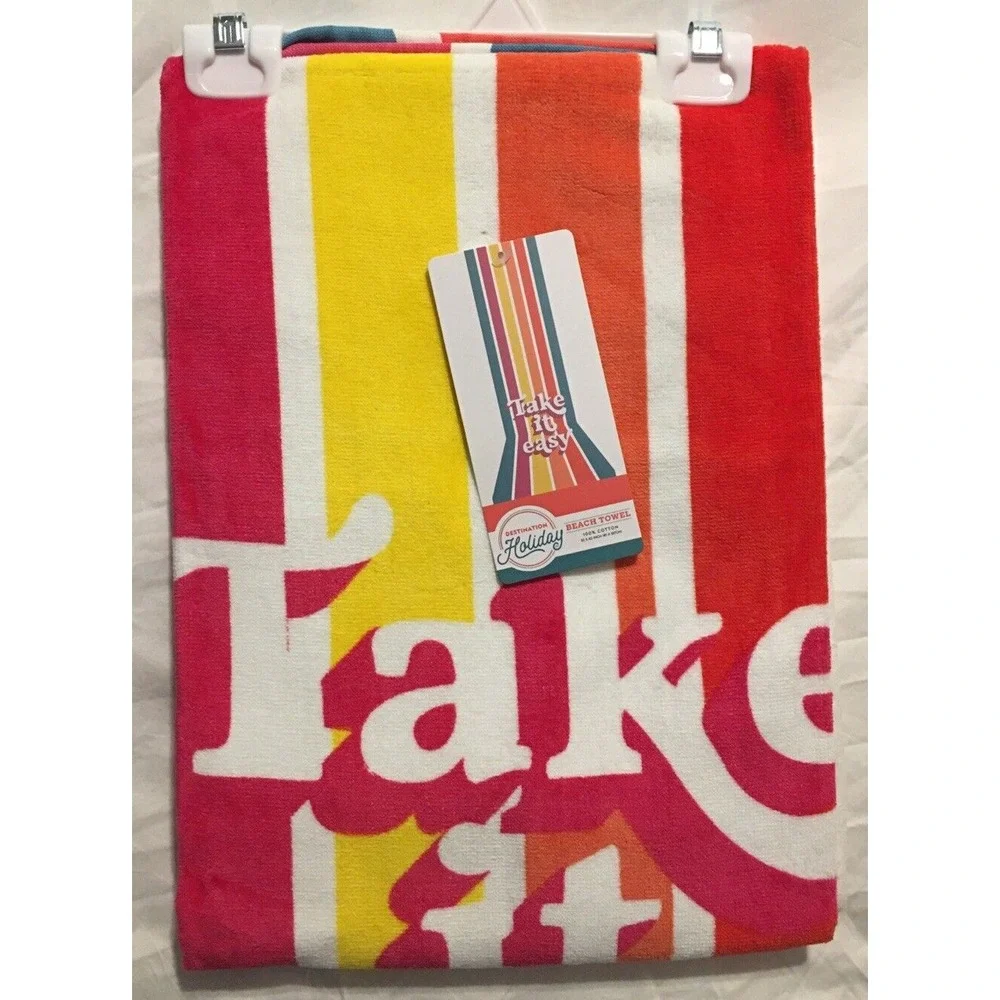 Beach Towel Destination Holiday 'Take It Easy' 32
